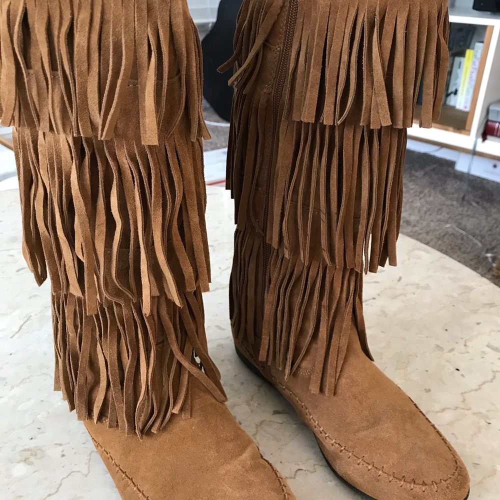 Boho fringe boots